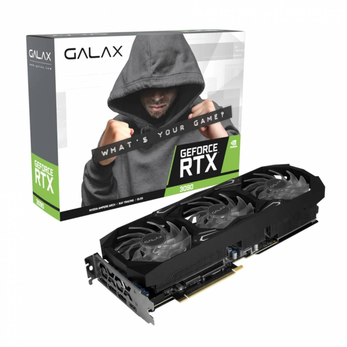 PLACA DE VÍDEO GALAX GEFORCE RTX 3090 SG 24GB, GDDR6X, 384BIT, HDMI, DP PLACA DE VÍDEO GALAX GEFORCE RTX 3090 SG 24GB, GDDR6X, 384BIT, HDMI, DP - Imagem 1