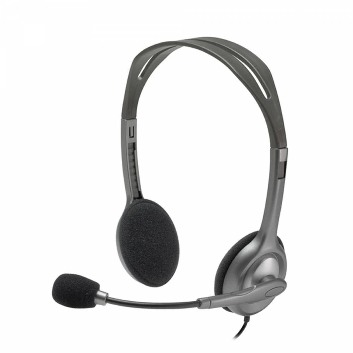 Headset Logitech H111 Estéreo Analógico P3 Cinza - 981-000612 Headset Logitech H111 Estéreo Analógico P3 Cinza - 981-000612 - Imagem 1