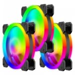 Kit - Com 3 Fans T-dagger 120x25Mm, RGB, Preto - T-TGF513