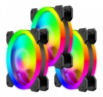 Kit - Com 3 Fans T-dagger 120x25Mm, RGB, Preto - T-TGF513