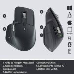 Mouse Sem Fio Logitech MX Master 3S, 8000 DPI, Bluetooth - Imagem 5