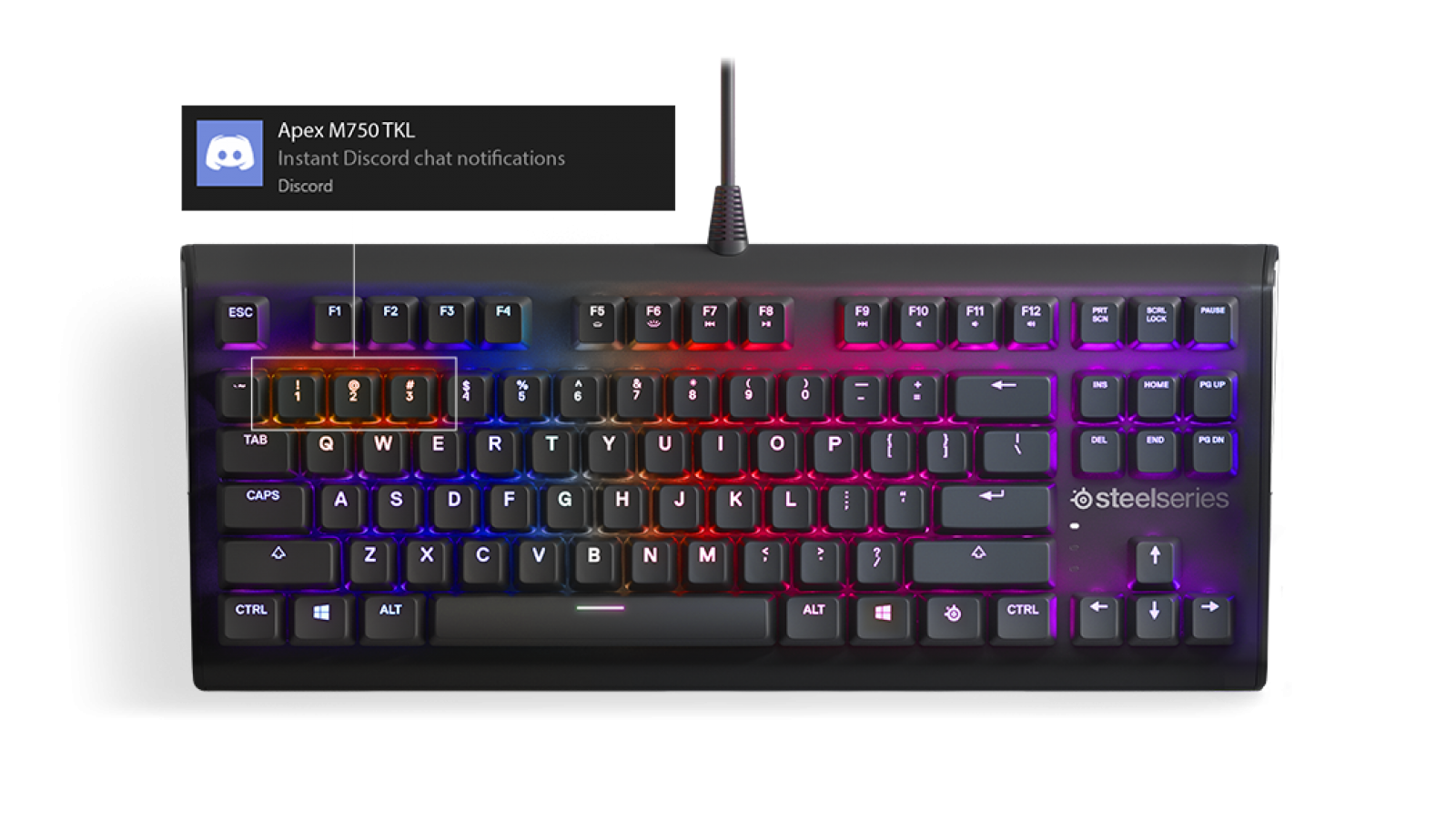 Teclado Gamer Mecânico Steelseries Apex M750 TKL USB Teclado Gamer Mecânico Steelseries Apex M750 TKL USB - Imagem 1