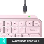 Teclado Sem Fio Logitech MX Keys Mini, Iluminação, Rosa - Imagem 4