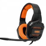 Headset Gamer OEX Conquest Preto/Laranja, HS-406
