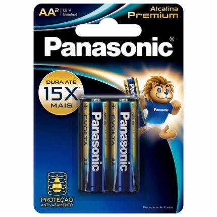 Pilha Alcalina Premium Panasonic AA Com 2 Unidades - LR6EGR/2B96