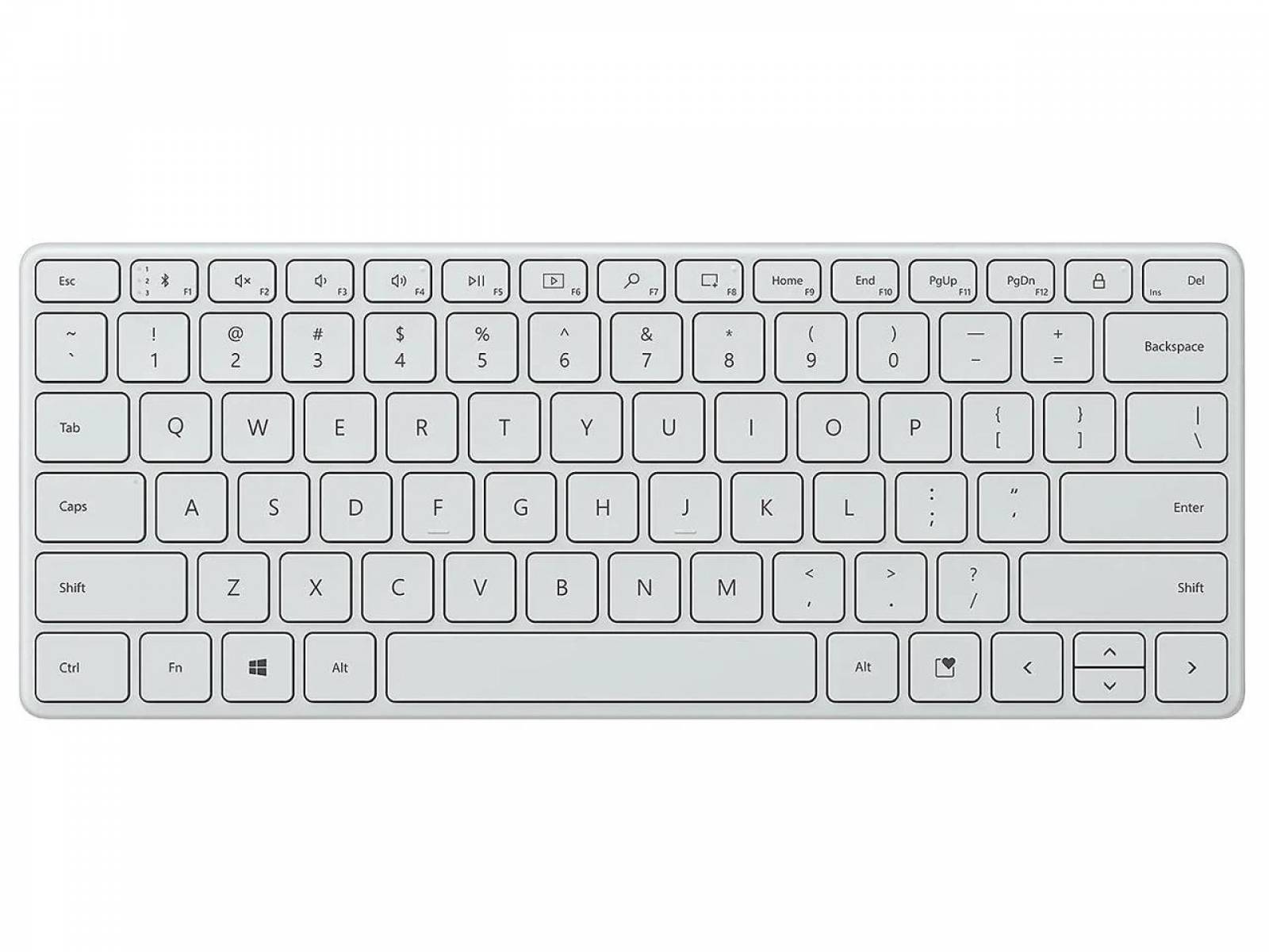 Teclado Microsoft Designer, Bluetooth Compacto, Glacier Espanhol Teclado Microsoft Designer, Bluetooth Compacto, Glacier Espanhol - Imagem 1