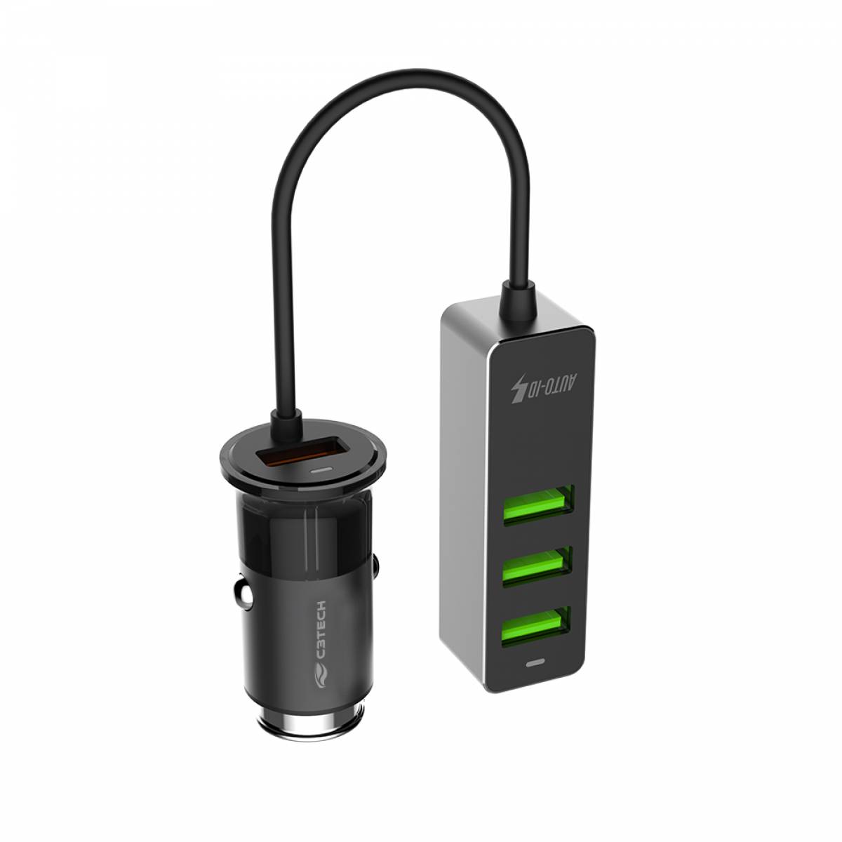 Carregador Veicular com 4 USB Quick Charge 3.0 UCV-Q430BK C3Tech Carregador Veicular com 4 USB Quick Charge 3.0 UCV-Q430BK C3Tech - Imagem 1
