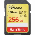 Cartão SD Sandisk 256gb Extreme SDSDXV5-256G-GNCIN - U3, V30, 4k