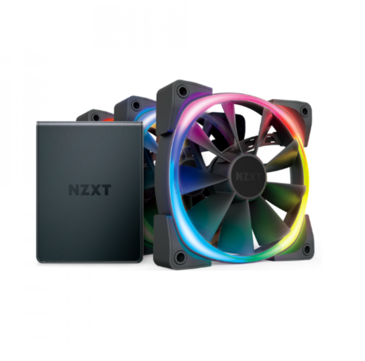 Kit Controlador de Iluminação Led HUE2 + 2 Fan 120mm Led RGB NZXT, HF-2812C-D1 Kit Controlador de Iluminação Led HUE2 + 2 Fan 120mm Led RGB NZXT, HF-2812C-D1 - Imagem 1