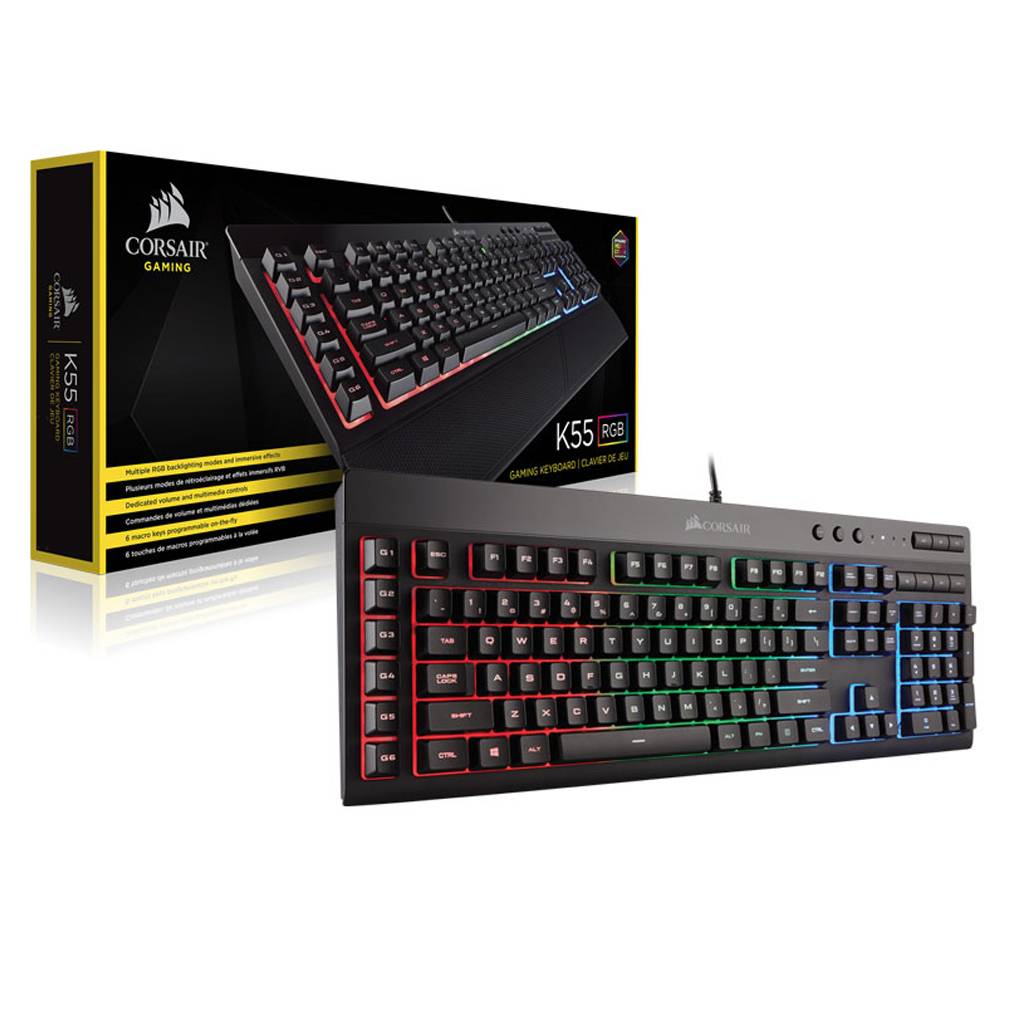 Teclado Gamer Corsair K55 Led RGB CH-9206015-NA Teclado Gamer Corsair K55 Led RGB CH-9206015-NA - Imagem 1