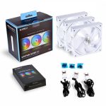 Kit Fan Lian Li Uni Fan AL 120 3XFANS RGB - UF-AL120-3W - Branco