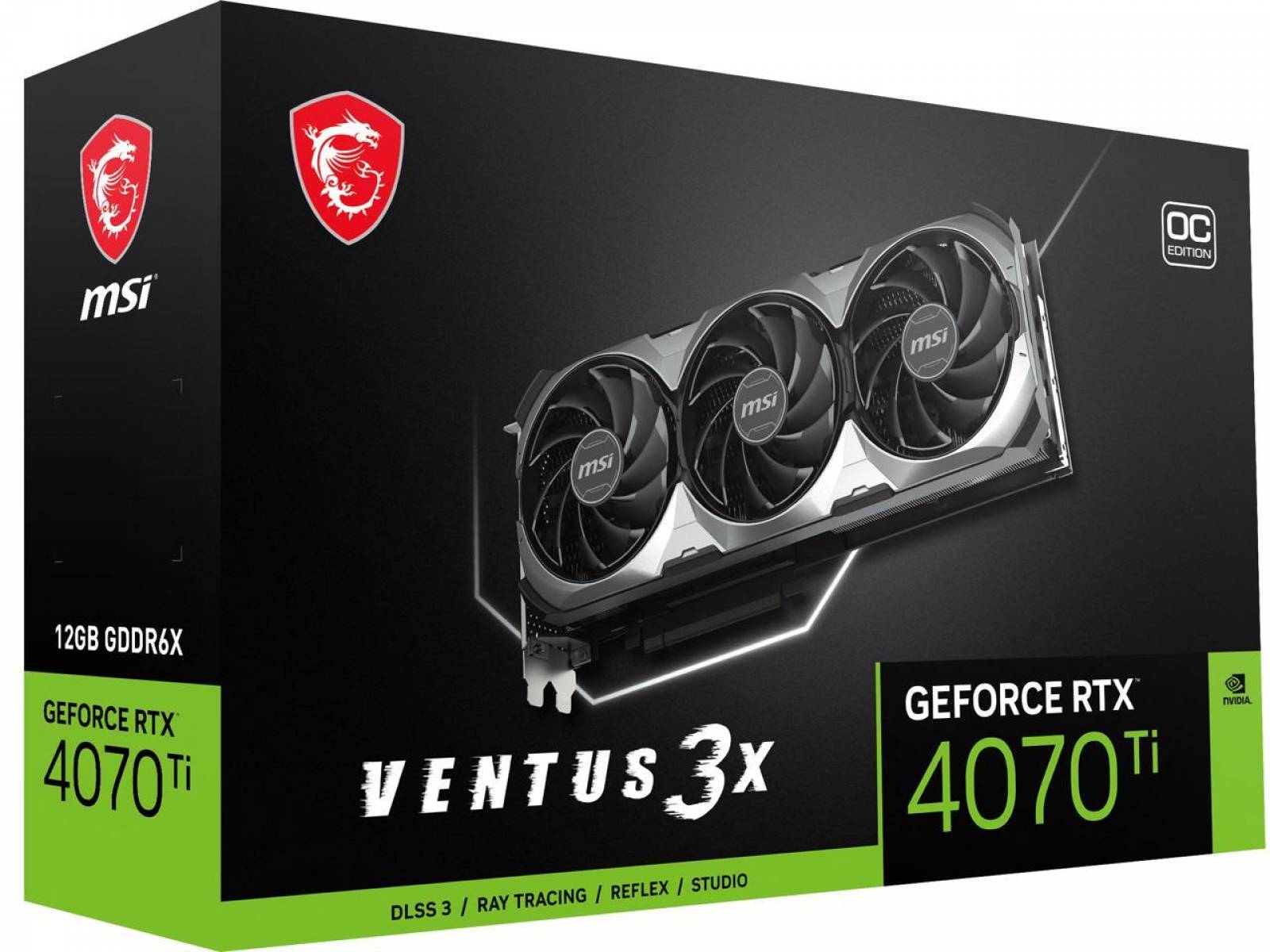 Placa de vídeo RTX4070TI 12GB G6X 192B Ventus 3X Trio OC MSI Placa de vídeo RTX4070TI 12GB G6X 192B Ventus 3X Trio OC MSI - Imagem 1