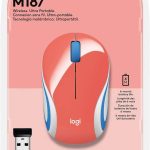 Mini Mouse sem fio Logitech M187 com Conexão USB - Coral