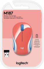Mini Mouse sem fio Logitech M187 com Conexão USB - Coral