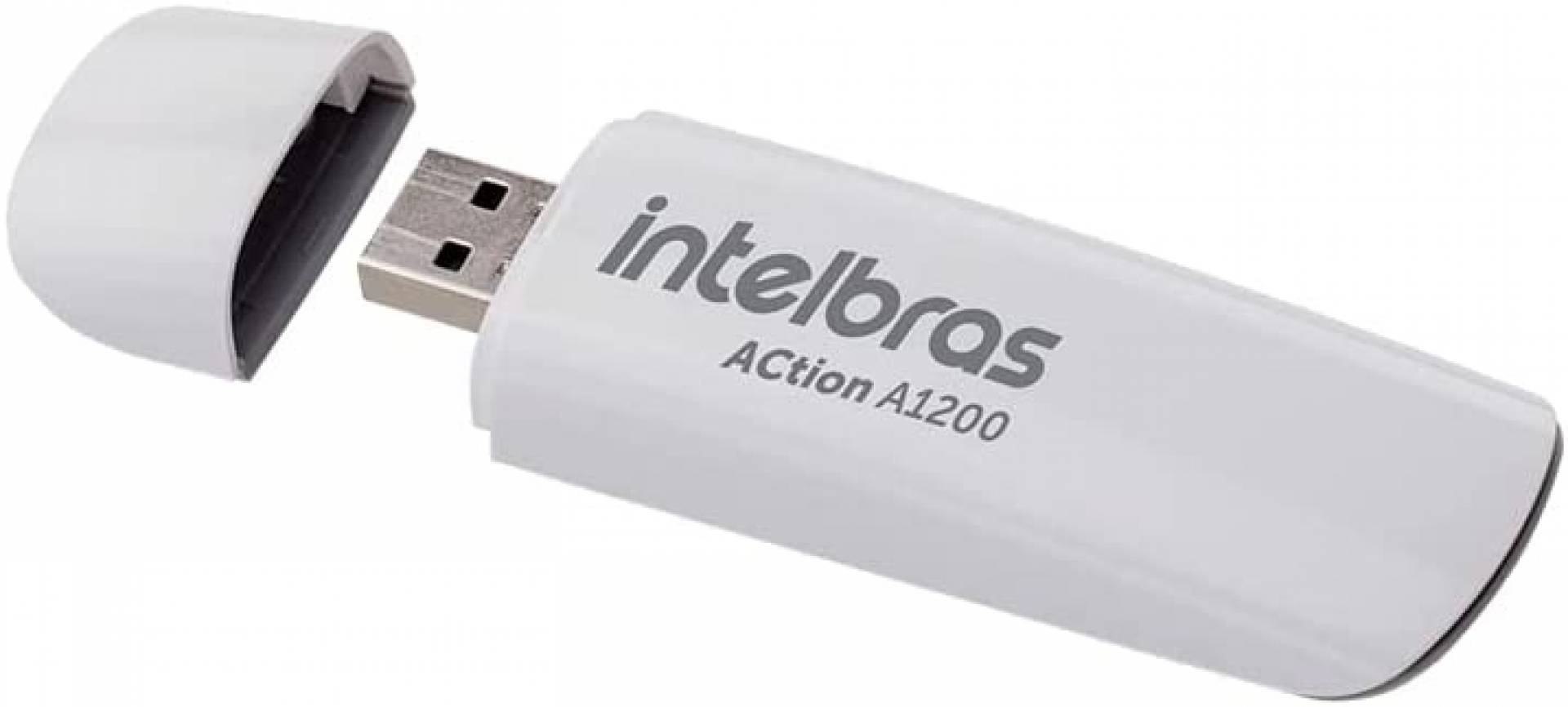 Adaptador USB Wireless Dual Band ACtion A1200 Branco Intelbras Adaptador USB Wireless Dual Band ACtion A1200 Branco Intelbras - Imagem 1