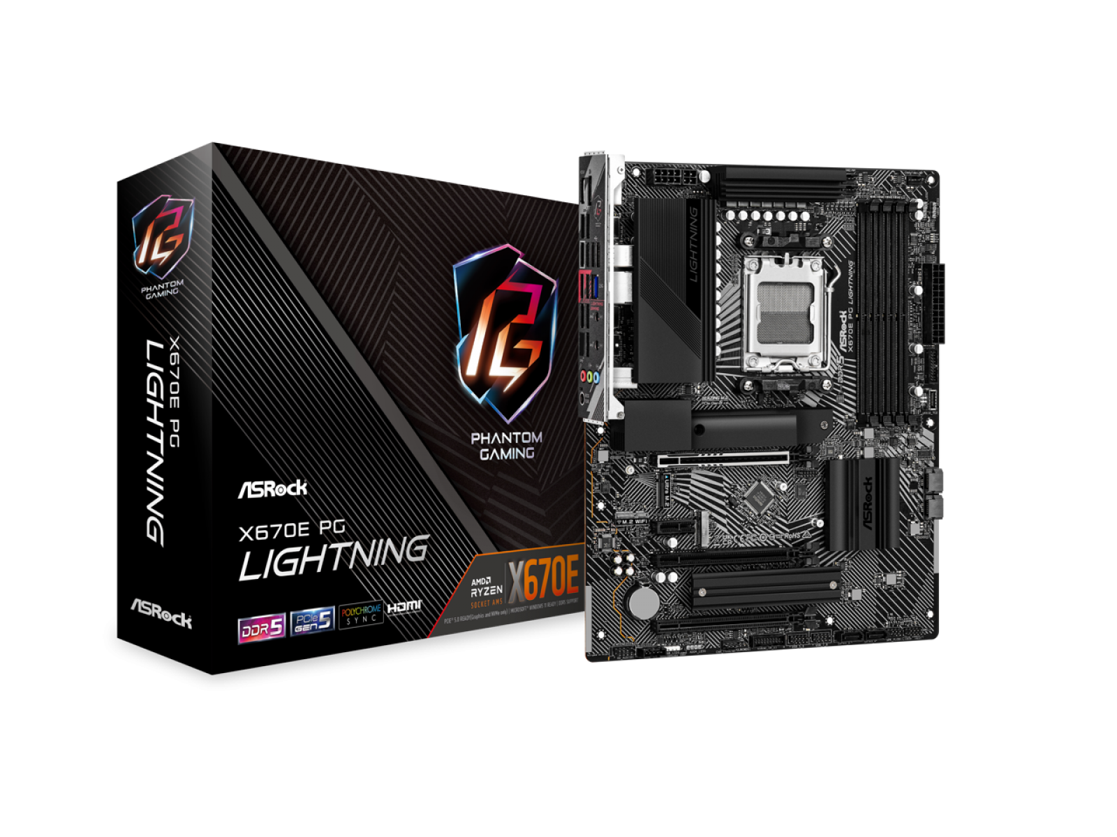 Placa-mãe ASRock X670E PG Light . DDR5, 5.0X16, AMD Cross Fire Placa-mãe ASRock X670E PG Light . DDR5, 5.0X16, AMD Cross Fire - Imagem 1