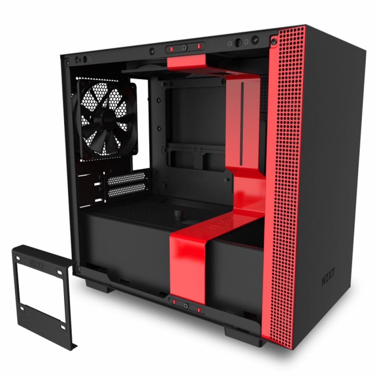 Gabinete Gamer Nzxt Mini-Itx - H210I Matte Black/Red - Gabinete Gamer Nzxt Mini-Itx - H210I Matte Black/Red - - Imagem 1