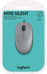 Mouse com fio USB Logitech M110 com Clique Silencioso - Cinza
