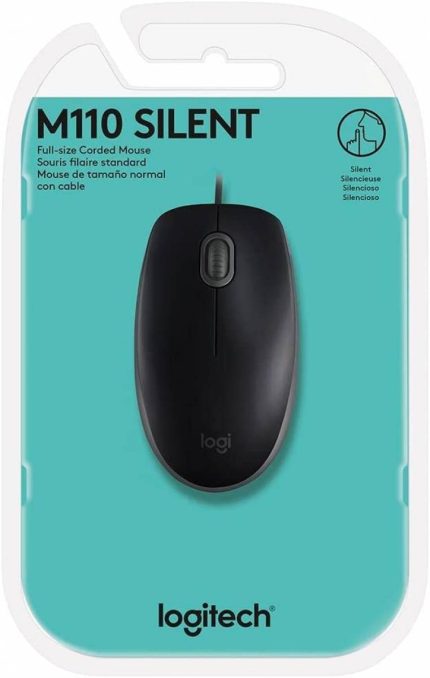 Mouse com fio USB Logitech M110 com Clique Silencioso - Preto