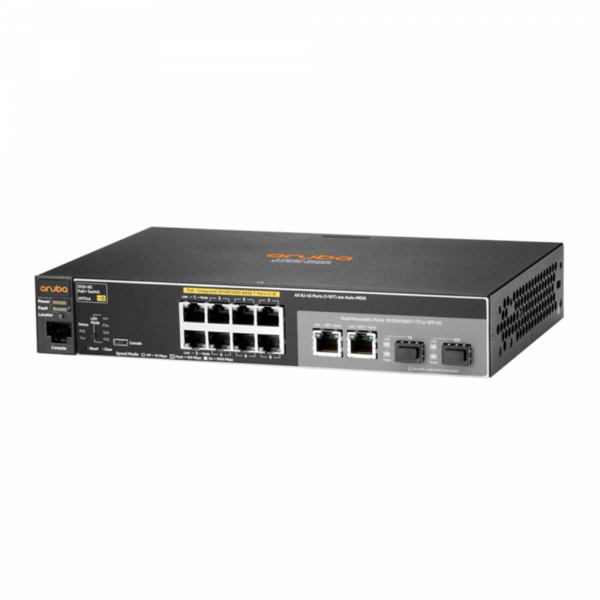 Switch HP Aruba 08P 2530-8G-Poe+ (J9774A) 10/100/1000 + 2SFP Switch HP Aruba 08P 2530-8G-Poe+ (J9774A) 10/100/1000 + 2SFP - Imagem 1