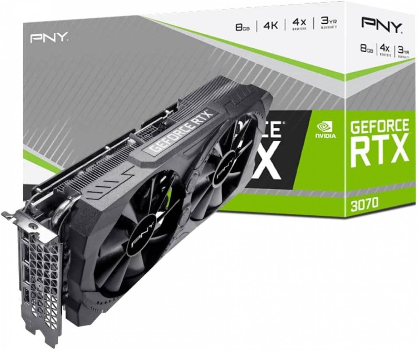 Placa de Video PNY Geforce RTX 3070, 8GB DDR6, VCG30708LDFMPB1 Placa de Video PNY Geforce RTX 3070, 8GB DDR6, VCG30708LDFMPB1 - Imagem 1