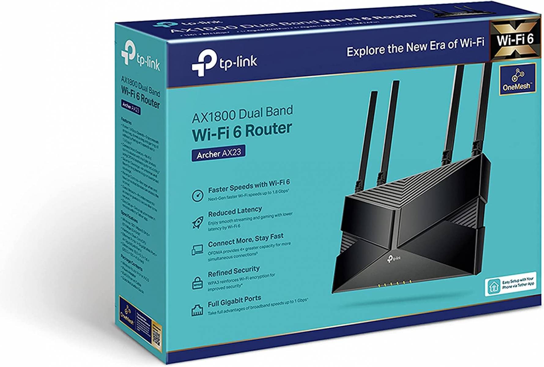 Roteador TP-LINK,Wirelless Dual Band AX1800,4 Antenas,EX220-BR-V1 Roteador TP-LINK,Wirelless Dual Band AX1800,4 Antenas,EX220-BR-V1 - Imagem 1